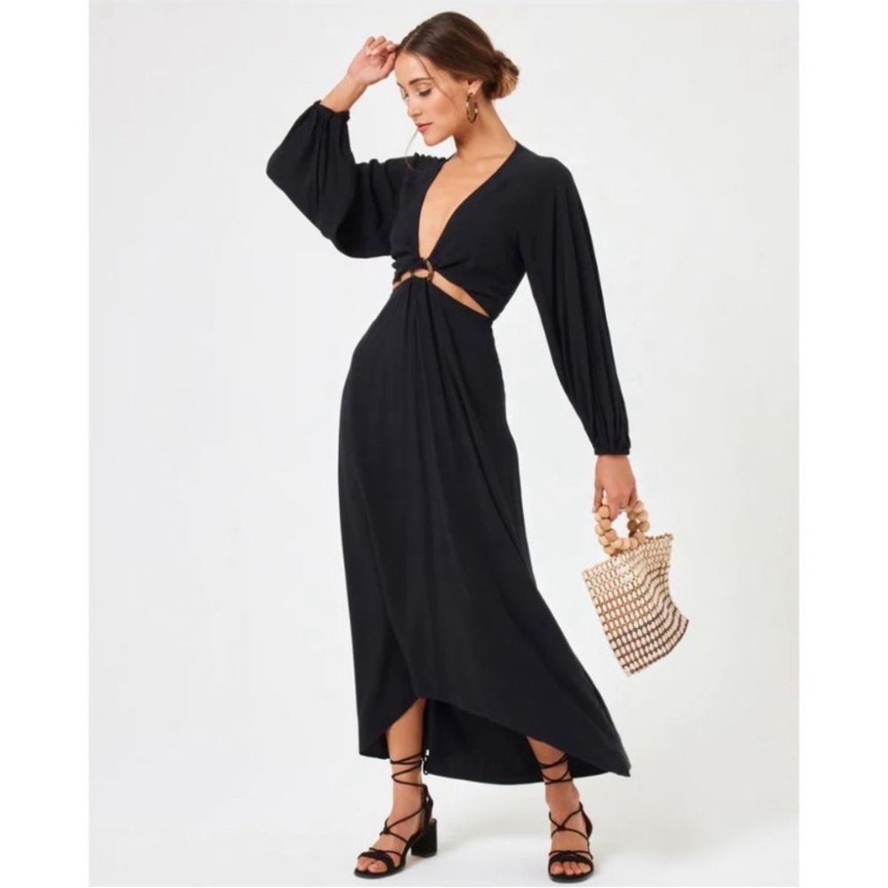 L*space Colette‎ Maxi Dress In Black Size Large NWT